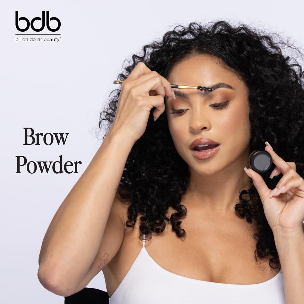bdb Eyebrow Powder & Definer Brush - Long-Lasting, Fuller & Fluffier Brows, Spoolie for Precision