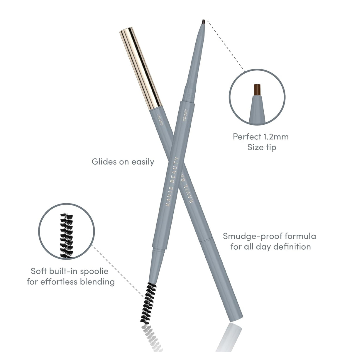 Easy Everyday™ Brow Pencil - Best Eyebrow Pencil for Women, Smudge Proof Hair-Like Strokes, 1.2mm