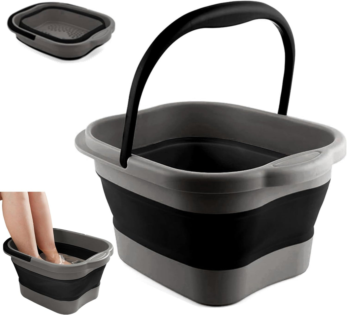 Collapsible Foot Tub Feet Soaking Spa Bath with Massager Acupoints for Circulation, Plastic