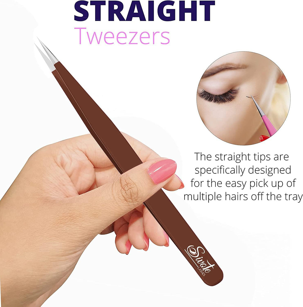SIVOTE Lash Tweezers for Eyelash Extensions for Volume, Isolation & Classic Lashes, 3 Pack