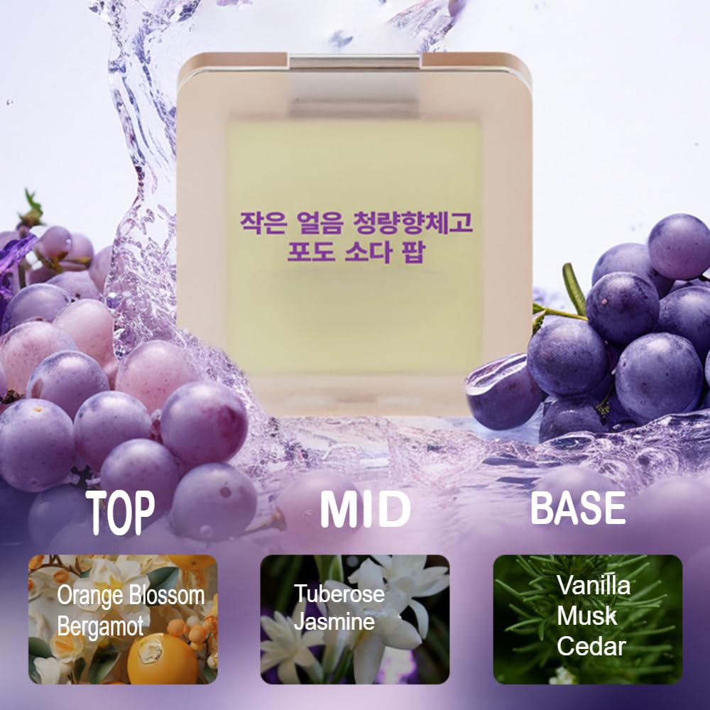 Mini Ice Cube Cooling Solid Perfume Balm - Refreshing Fruity Scent with Shimmer Highlighter