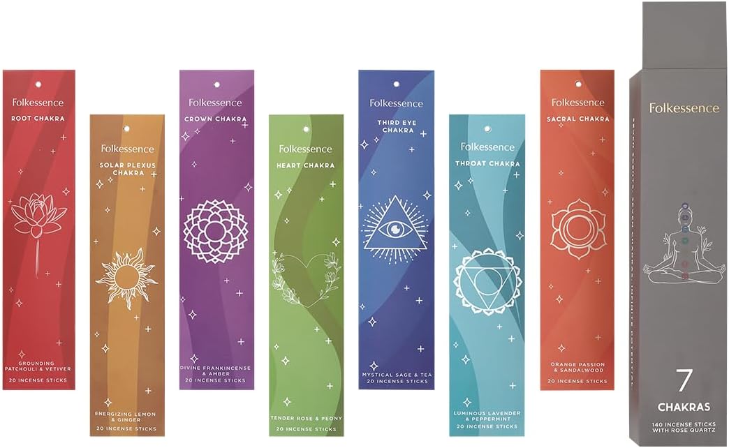 Folkulture Incense Stick for Home | Set of 7 Organic Insenses (140) Insence-sticks for Relaxation