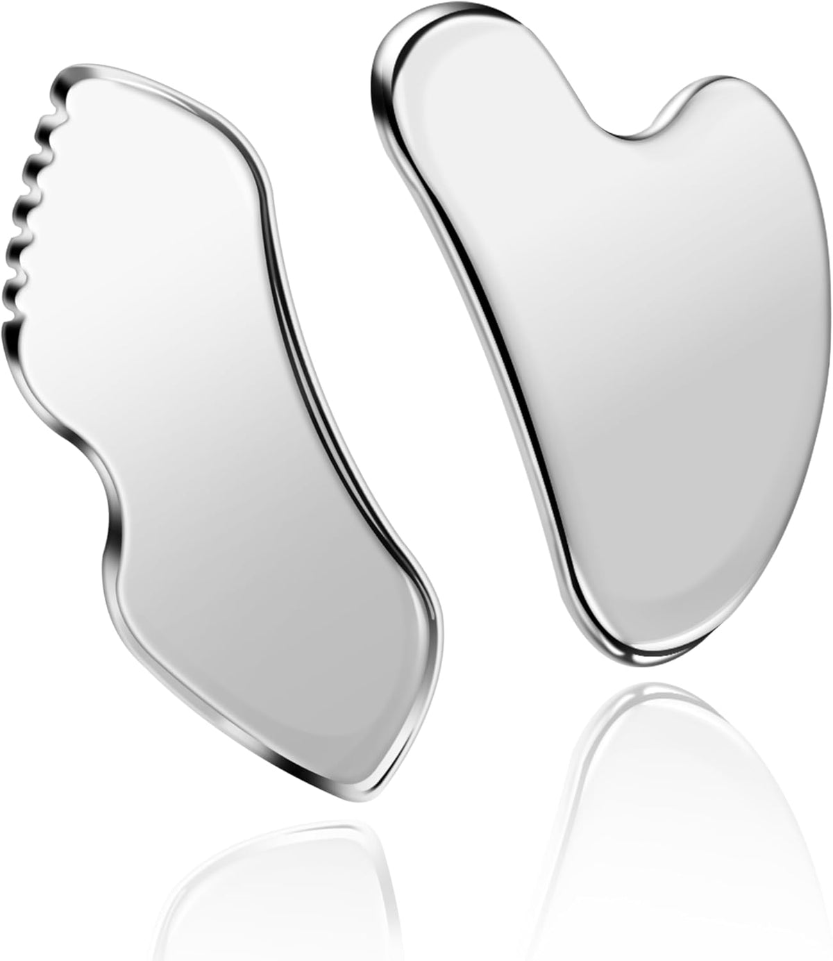 MoHern 2 Pcs Stainless Steel Gua Sha Tool, Gua Sha Facial Tools, Durable GuaSha Tool for Jawline