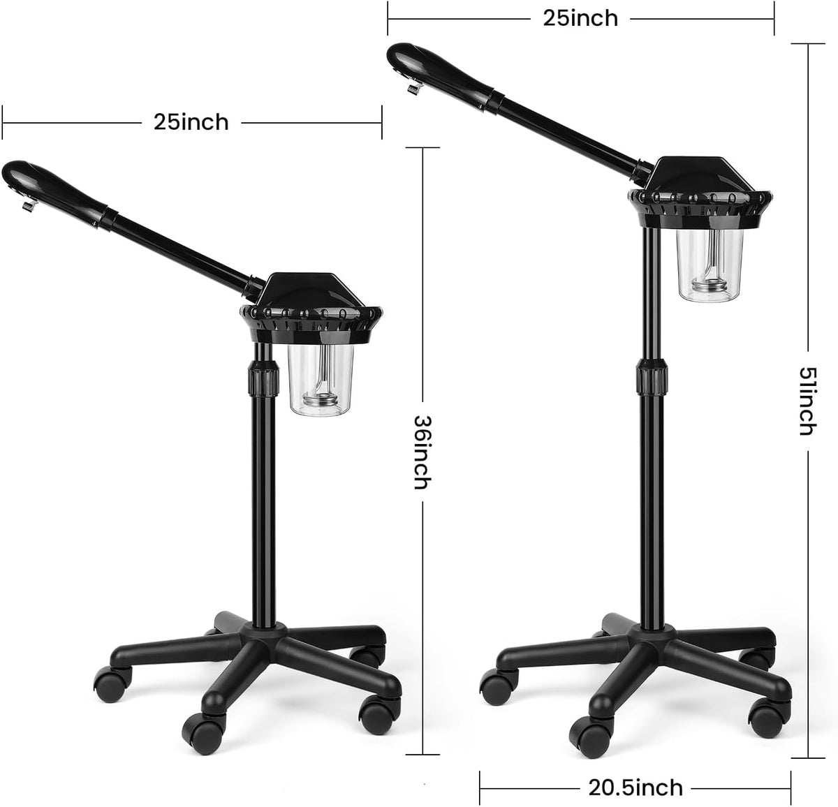 Professional Face Steamer, Adjustable Height and Angle, Facial Steamer Clean Skin Firming Pores and