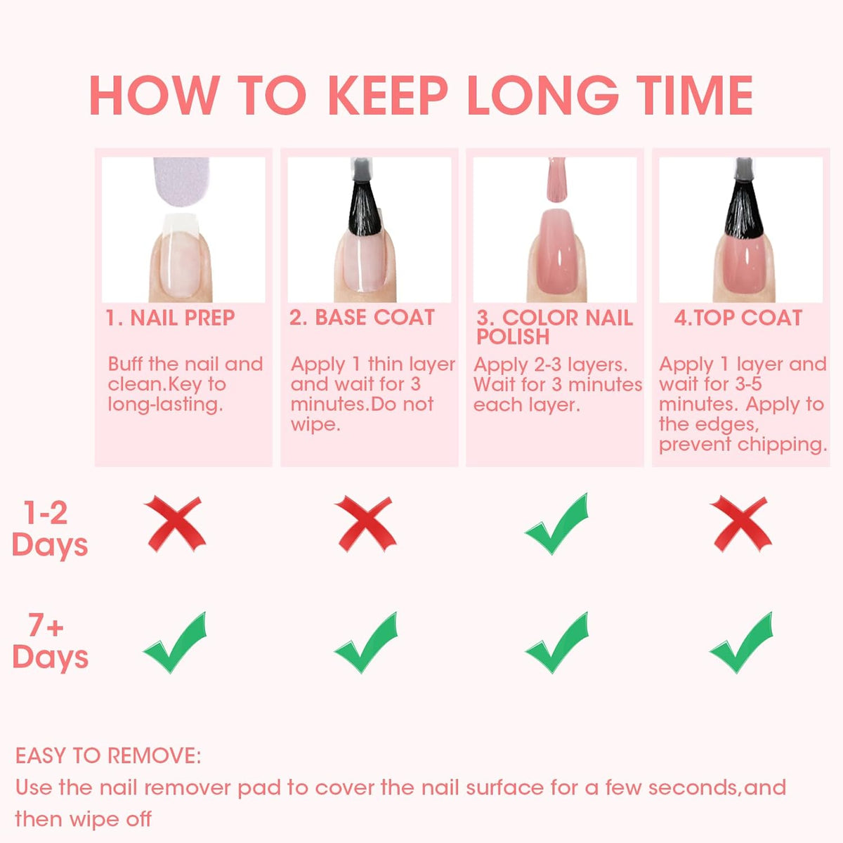 GELLEN Clear Nail Polish Top Coat, Shine Glossy Regular Nail Polish, Calcium Formula Strengthens