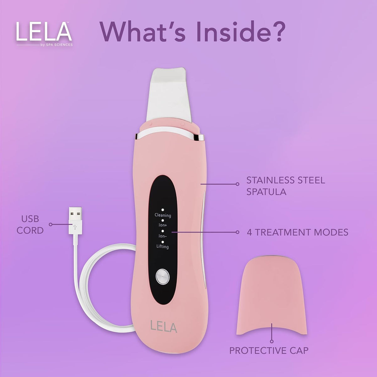 Spa Sciences - LELA - 4-in-1 Facial Spatula for Deep Cleansing, Pore Extraction, Serum Infusion