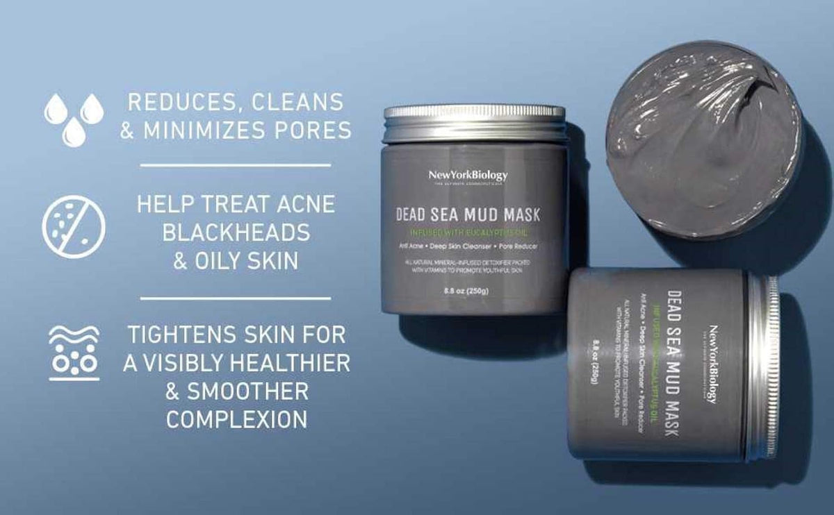 New York Biology Dead Sea Mud Mask for Face and Body | with Eucalyptus | Spa Quality Pore Refiner
