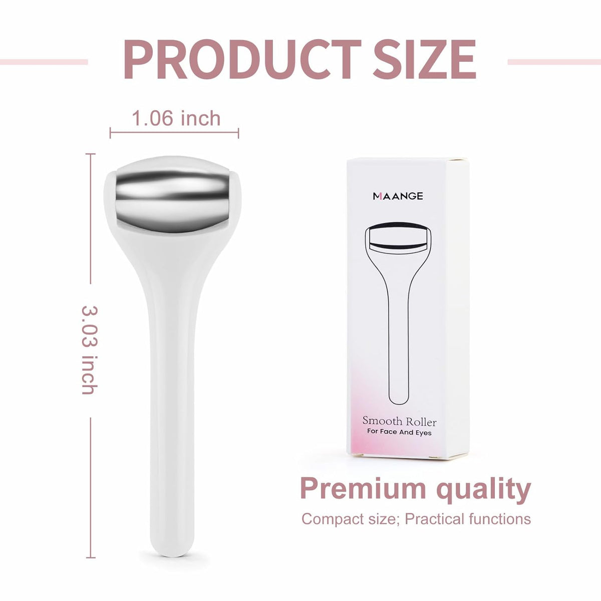 MAANGE Mini Eye & Face Rollers for Eye Massager, Stainless Steel Eye Ice Roller for Relief