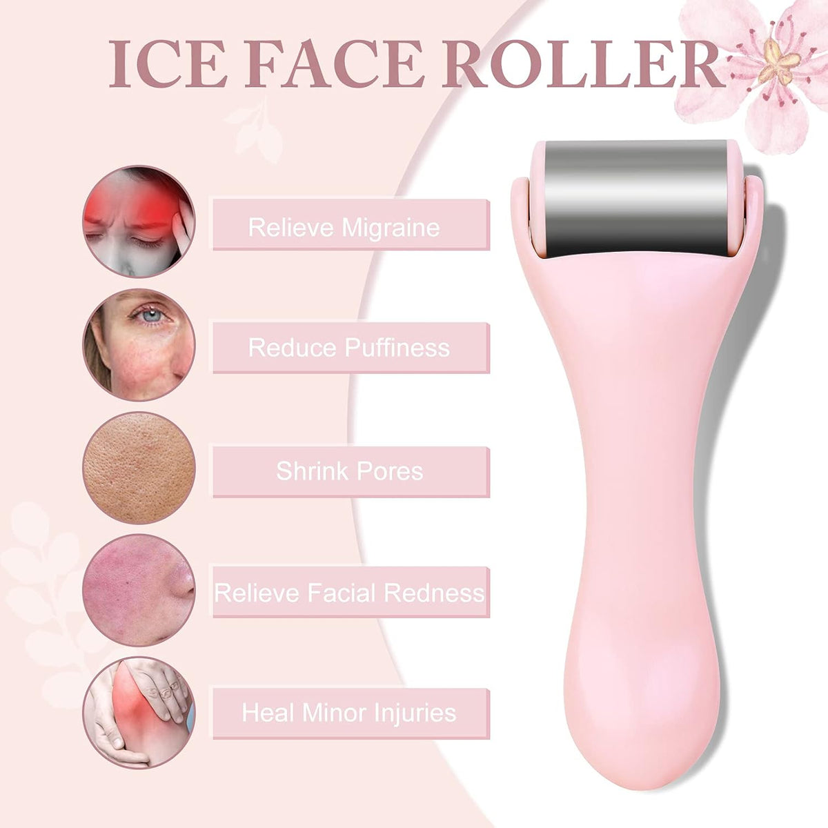 MAANGE Ice Roller for Face 1 Piece Stainless Steel Facial Roller Ice Face Roller for