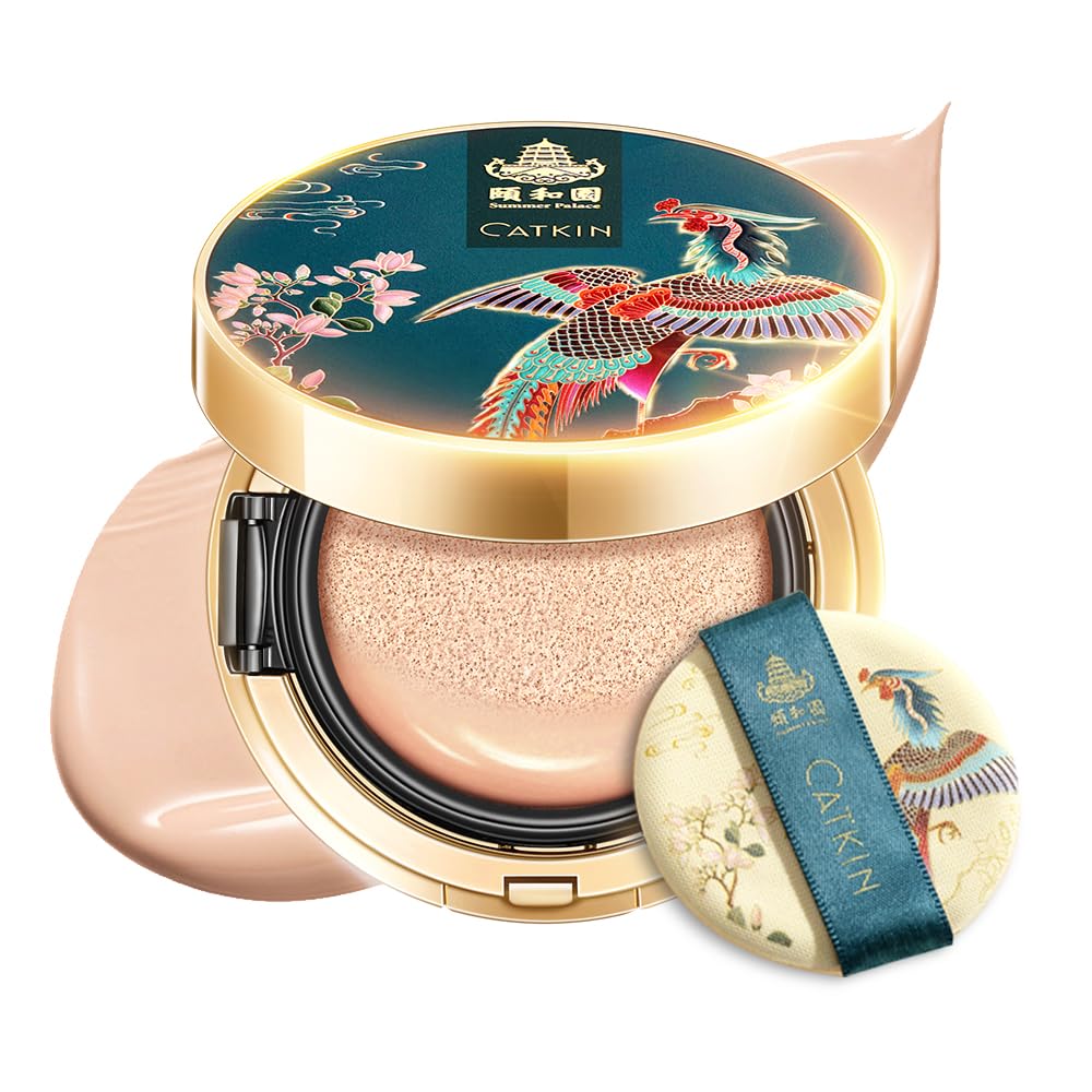 Catkin Phoenix Cushion Foundation Buildable Coverage Anti-Aging Serum Makeup, Sheer Satin Finish