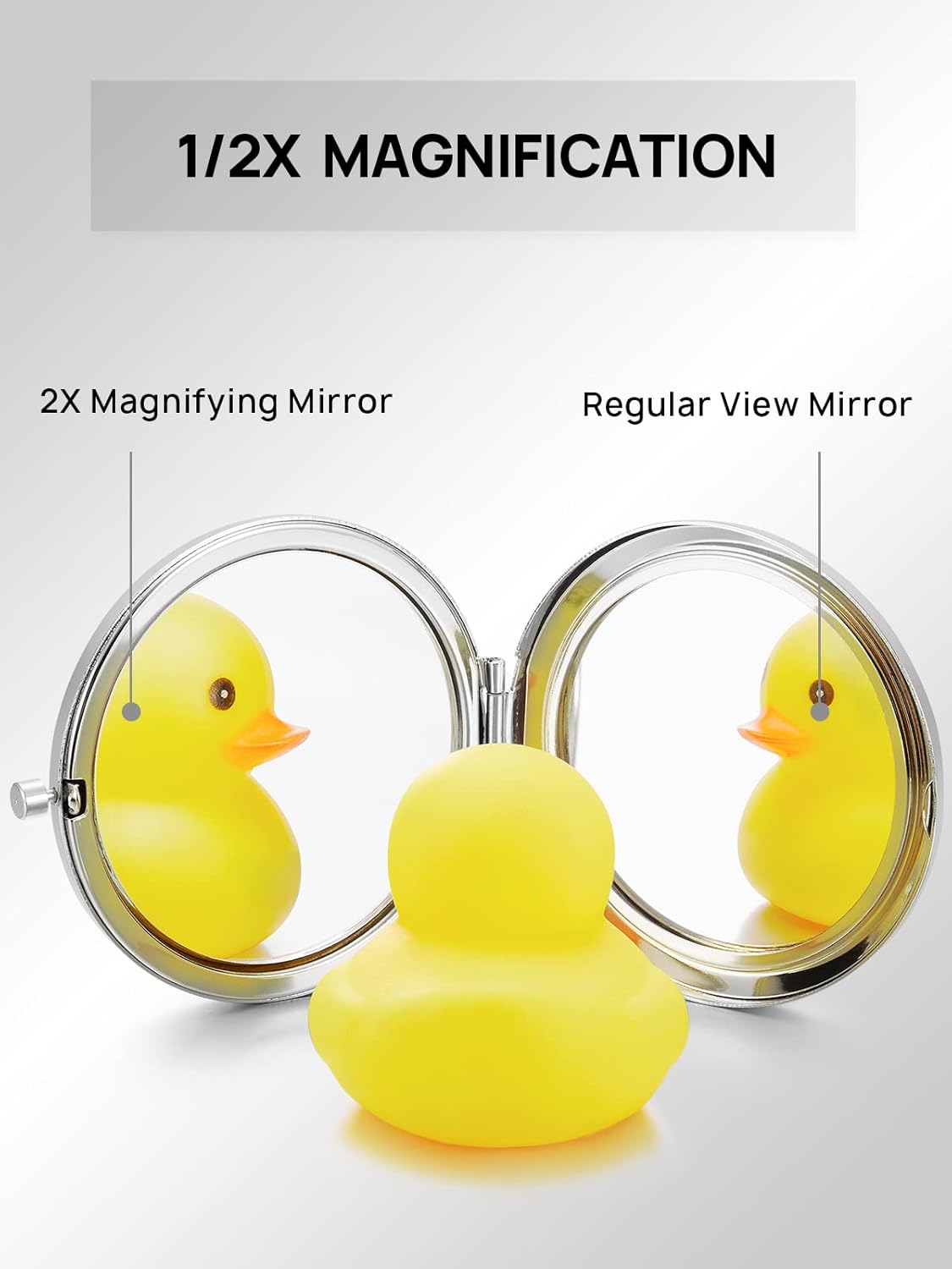 Compact Mirror Bulk, Set of 2 Double-Sided 1X/2X Magnifying Purse Pocket Makeup Mirrors(Round