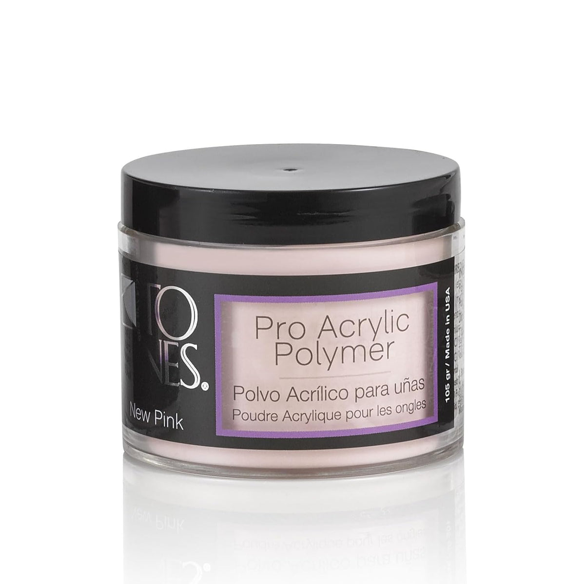 Tones Pro Acrylic Nail Powder, New Pink (Fresh Peach-Toned Pink), (3.5 Fl Oz) - Long-Lasting &