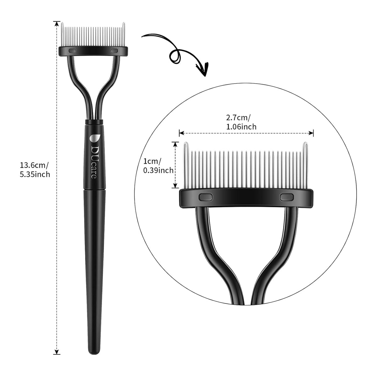 Eyelash Comb Eyebrow Brush DUcare Eyelash Separator Mascara Applicator Eyelash Definer With Comb