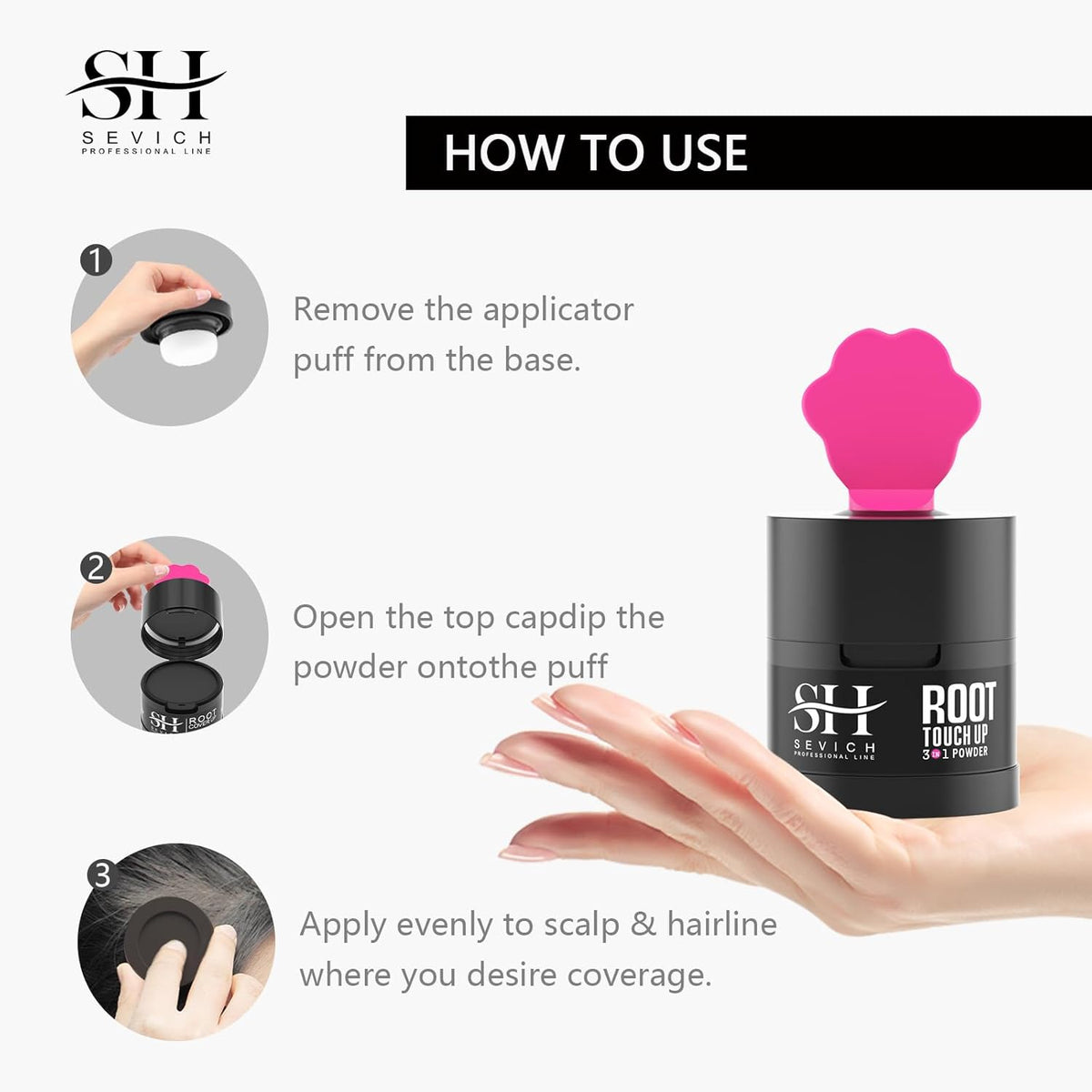 Sevich Hairline Powder 2.0，Instantly Conceals Hair Loss, Root Touch up Powder, Hair Shadow Toppers