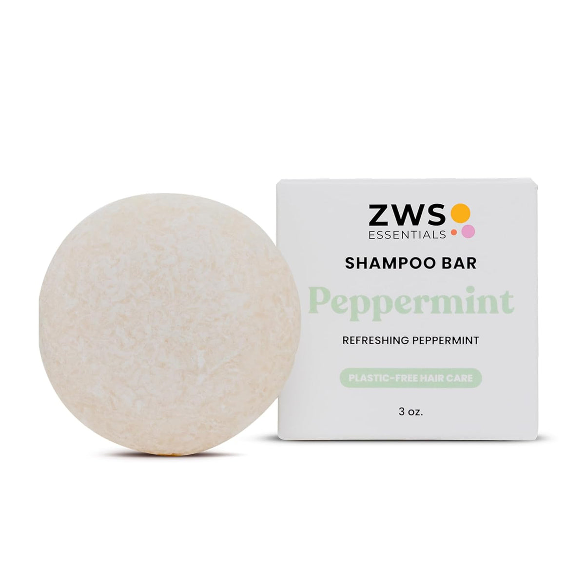 Peppermint Breeze Shampoo Bar, Vegan Solid Hair Cleanser with Refreshing Peppermint, for Oily Hair