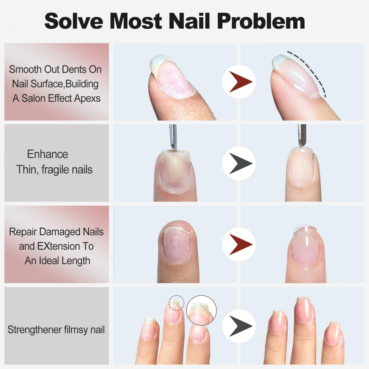 FZANEST Hema Free Rubber Base Builder Gel For Nails, Rubber Base Coat for Nail Strengthen Apex