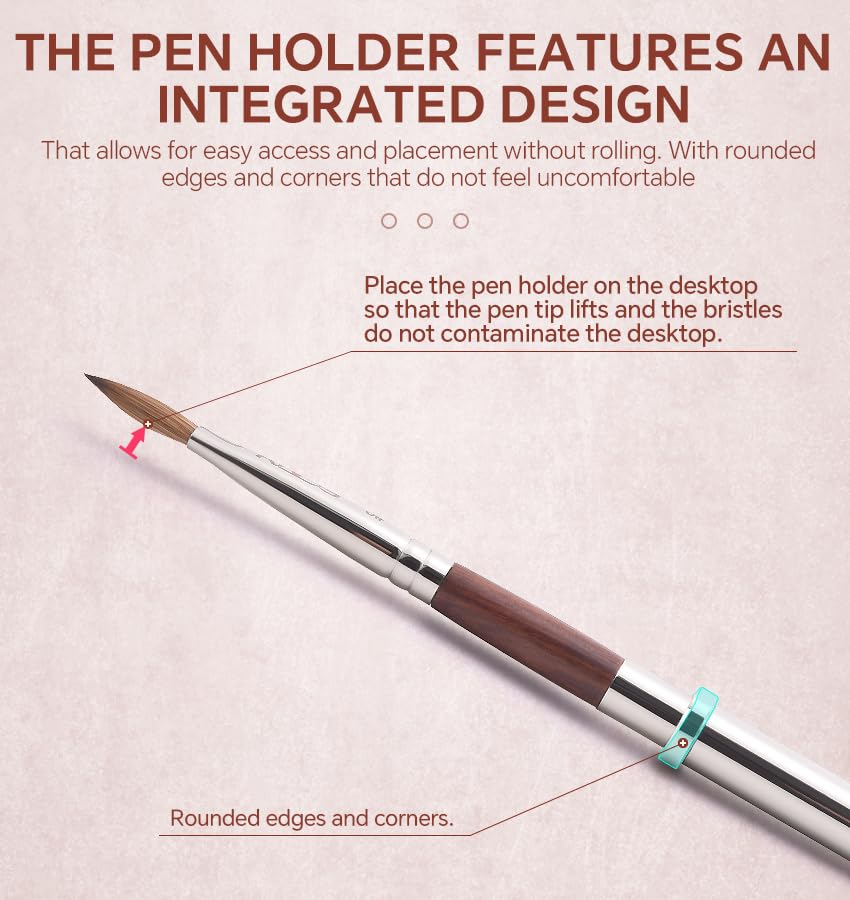 KADS Acrylic Nail Brush with Penholder Nail Brush for Acrylic Application-Oval Shaped Powder Nail