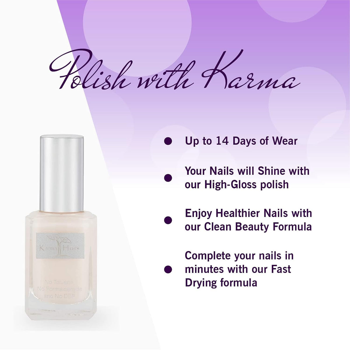 Karma Organic Natural Nail Polish-Non-Toxic Nail Art, Vegan and Cruelty-Free Nail Paint (HEAVENLY