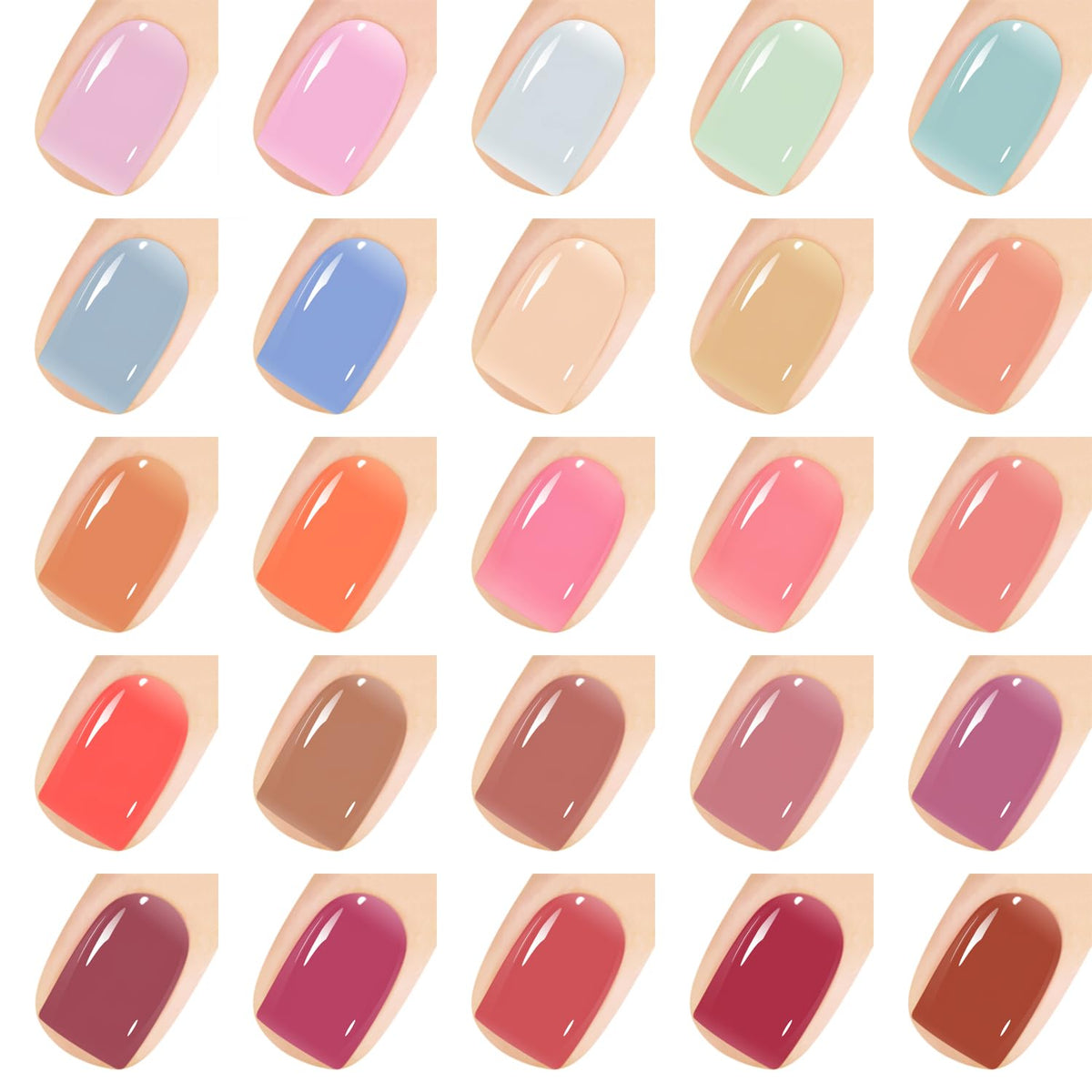 Vishine Gel Nail Polish Starter Kit with UV LED Nail Lamp, 45ColorSheer Milky Pink Jelly Nude