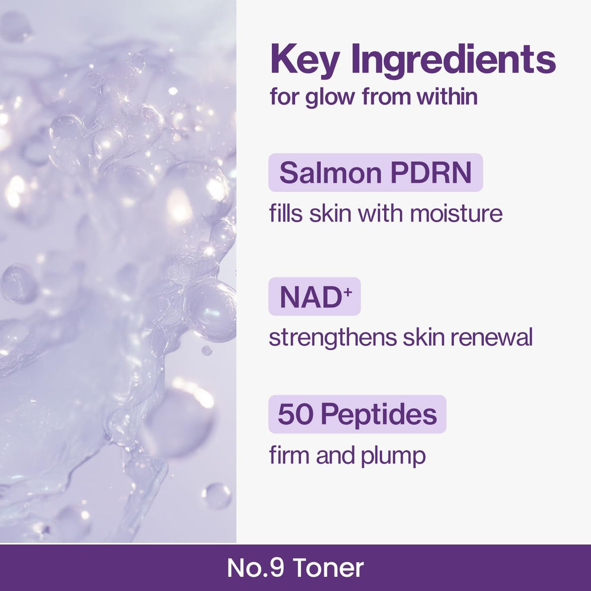 numbuzin No.9 Toner | NAD+ PDRN Glow Boosting Toner | Glowing, Firming, Hydrating, Elasticity