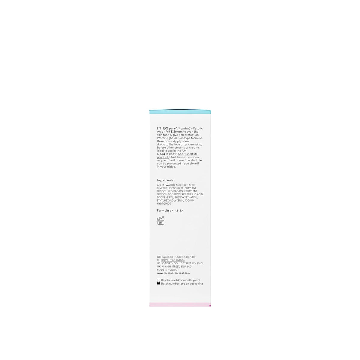Geek & Gorgeous - C-Glow - 15% Vitamin C + Ferulic acid & Vitamin E Serum, protects against