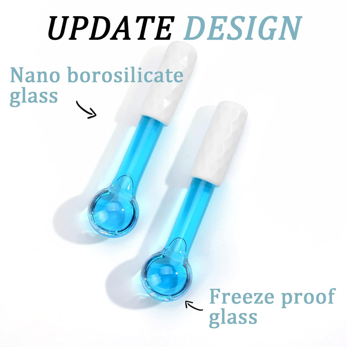 ICE Globes Small Balls for Eyes, 2 PCS Blue Facial Globes for Massage Tool, Facial Roller Cold Skin
