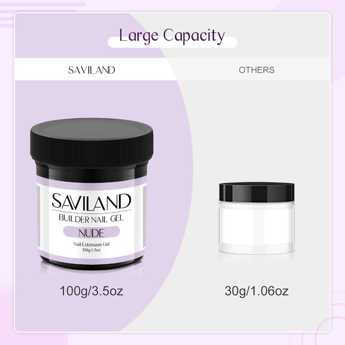 SAVILAND 100 g Builder Nail Gel U V - 3.5 oz Nude Color Hard Gel for Nails High-Capacity for Nail