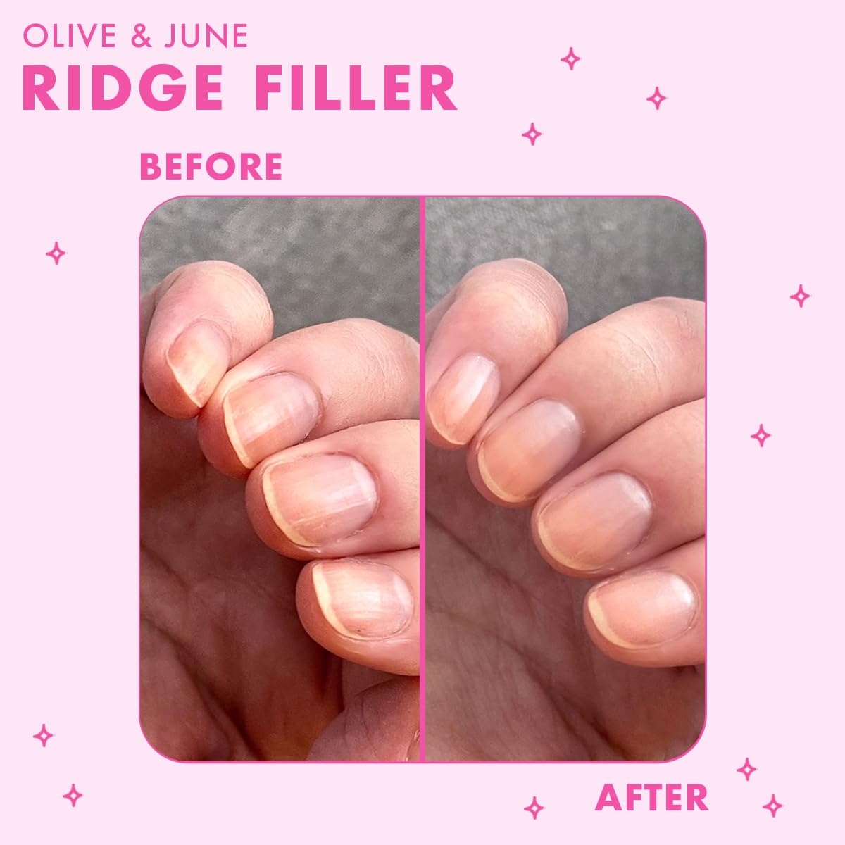 Olive & June Ridge Filler | Smoothing Nail Base Coat for Ridges | Vitamin E & Silica Formula |