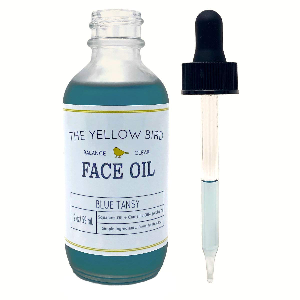 Yellow Bird Balancing Blue Tansy Face Oil 2 oz / 59 ml – Skin Glowing Serum. Collagen Support.