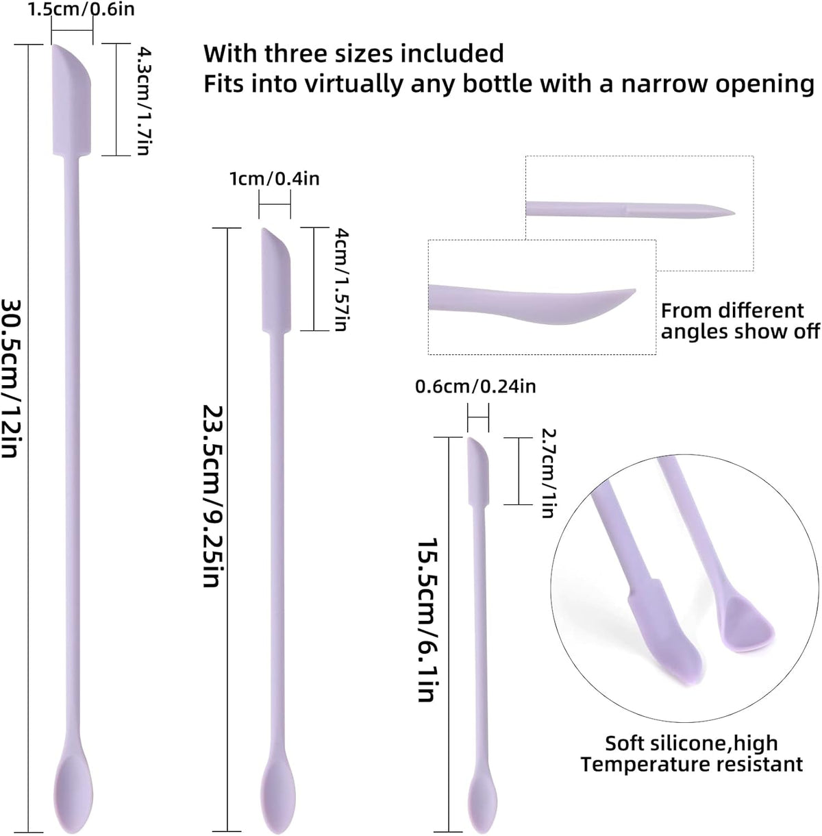 6 Pieces Multi Size Makeup Spatula, Beauty Spatula, Mini Small Silicone Spatula Set for Beauty and