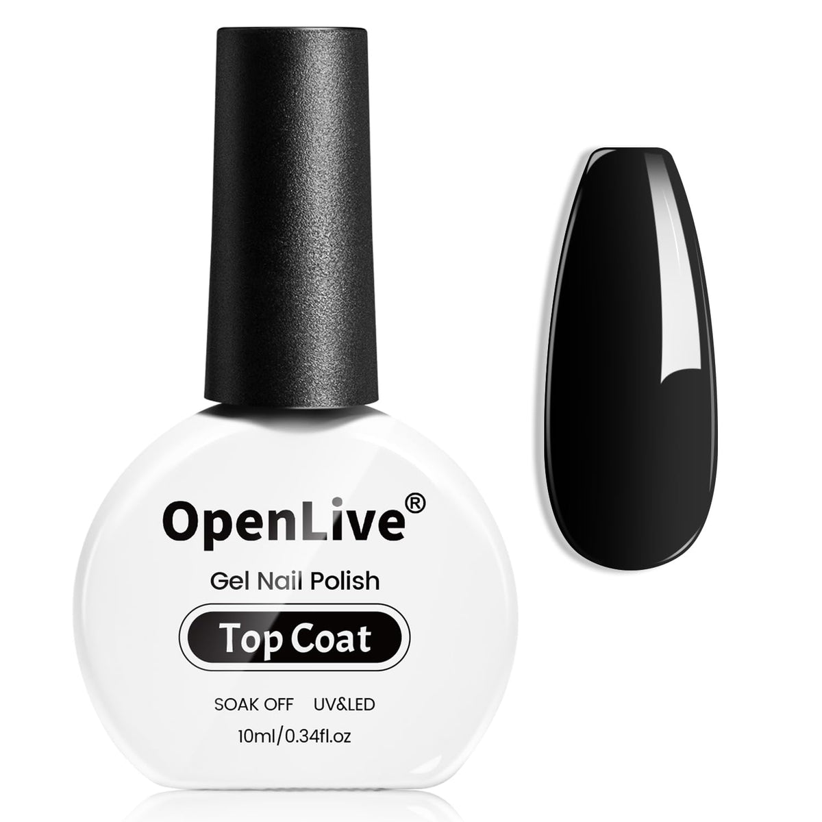 No Wipe Gel Top Coat - 10ml Clear Glossy High Shine Long Lasting Top Coat Gel Nail Polish Nail