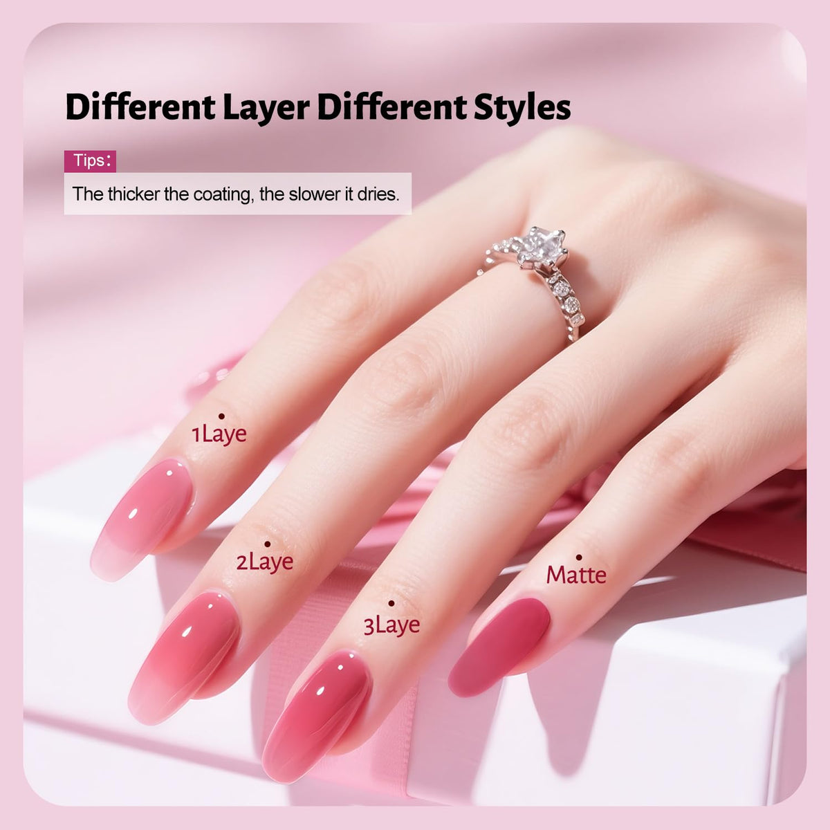Jelly Nail Polish Set 6 Colors White Pale Red Soft Pink Natural Nude Pale Purple Fresh Pink Purple