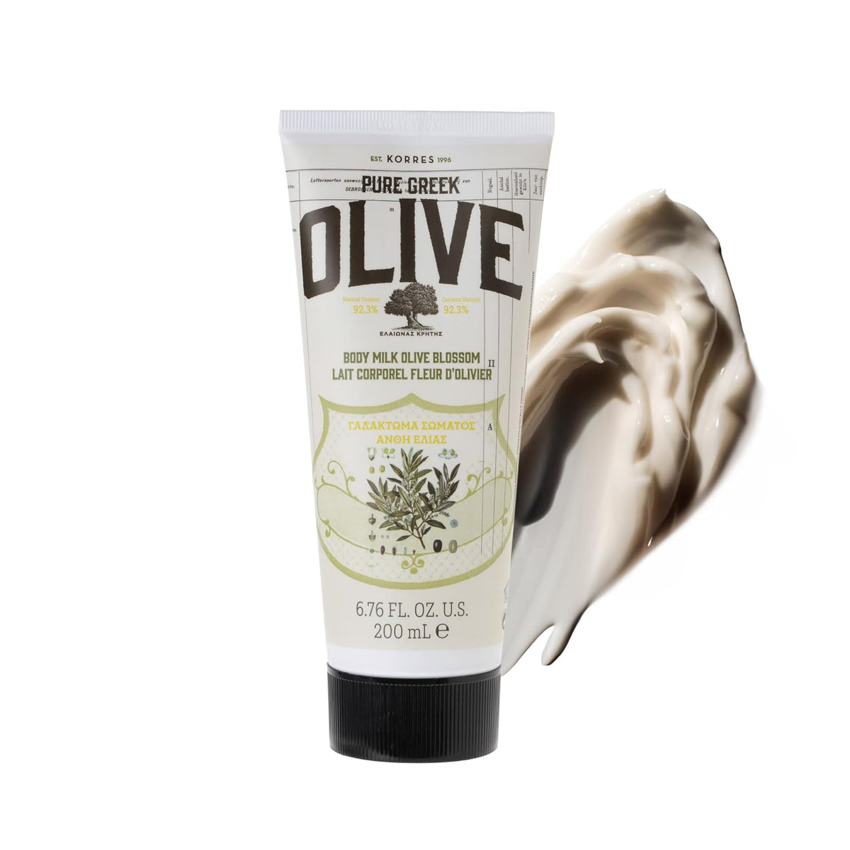 KORRES Olive Body Lotion for Dry Skin Moisturizer Cream with Vitamin E, Aloe and Pure Greek Olive
