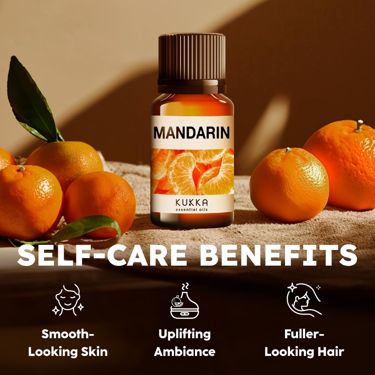 Kukka Mandarin Essential Oil for Diffuser Skin - 0.34 Fl Oz - Fresh & Citrusy Scent for