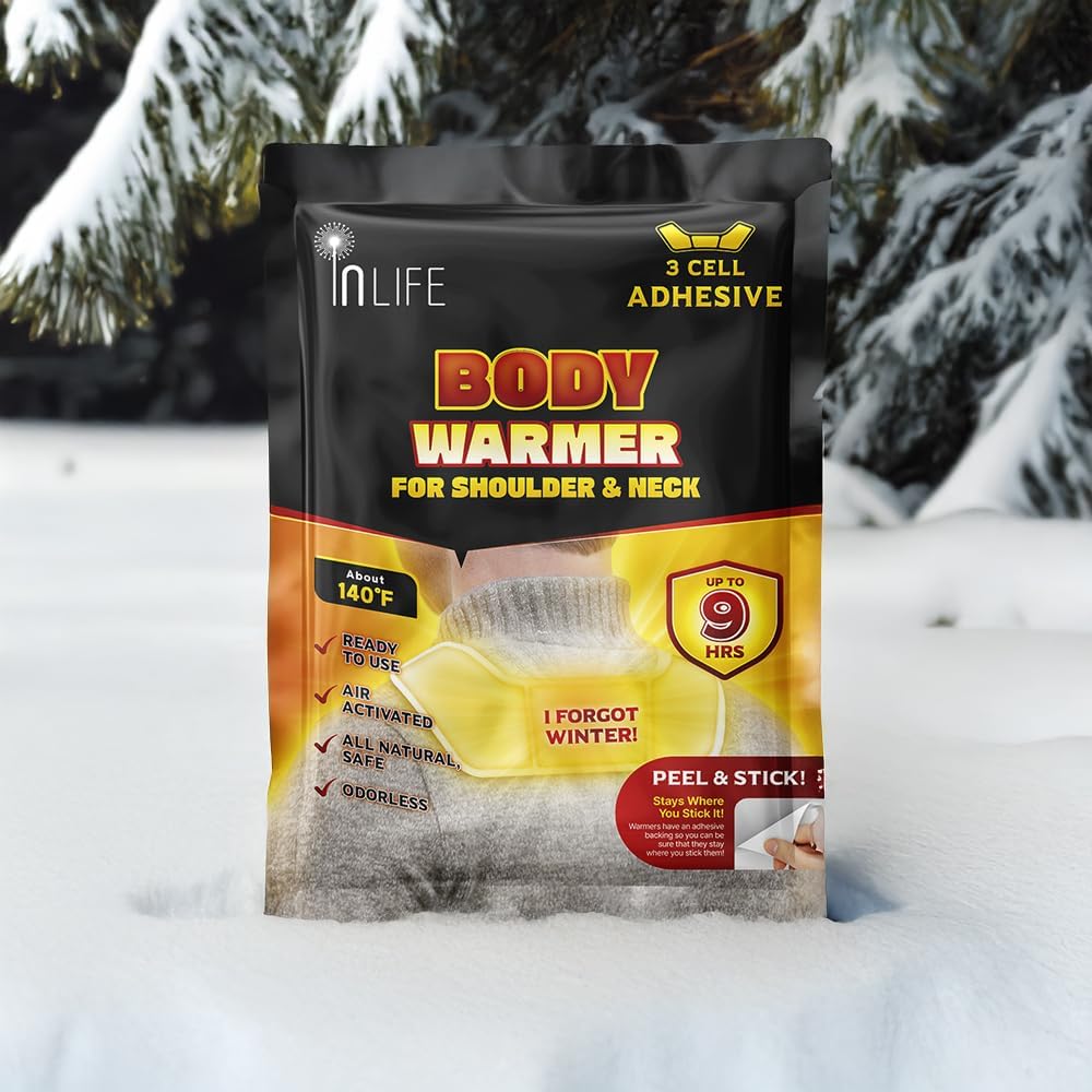 InLife Super Warmer with Adhesive Backing for Shoulder & Body, All Natural & Safe, Wider Area