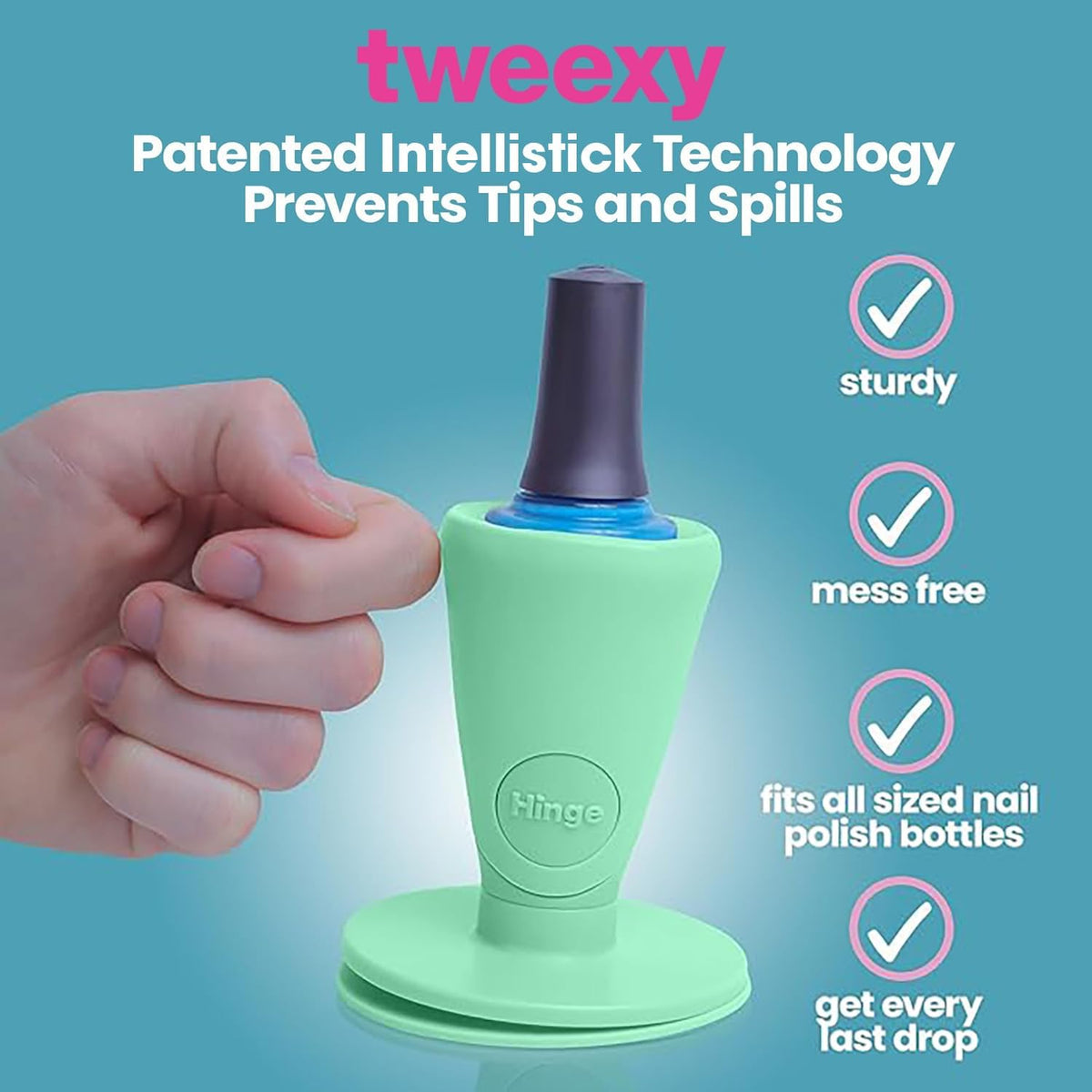 tweexy Hinge Untippable Nail Polish Bottle Holder | Anti-Spill Nail Polish Holder Stand, Tilted