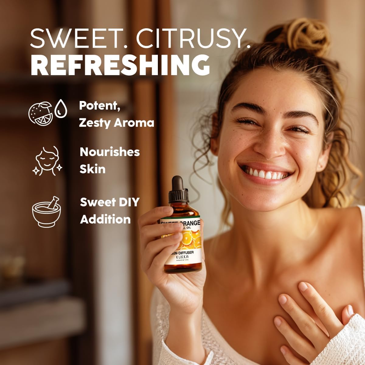 Kukka Orange Essential Oil - 4 Fl Oz - Essential Oil for Diffuser Sweetens Your Environment for