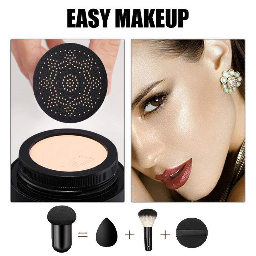 Air Cushion CC Cream Mushroom Head Foundation, Moisturizing BB Cream Makeup Long Lasting Matte
