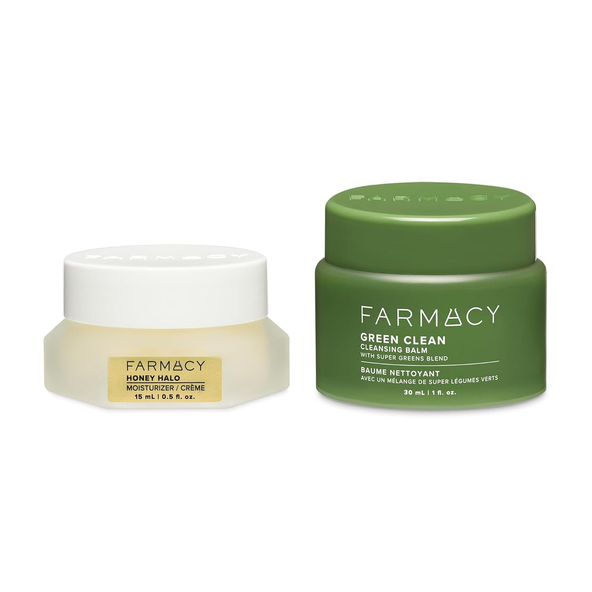 Farmacy Melt & Moisturize Duo - Travel Size Skin Care Set with Green Clean Makeup Remover Balm &
