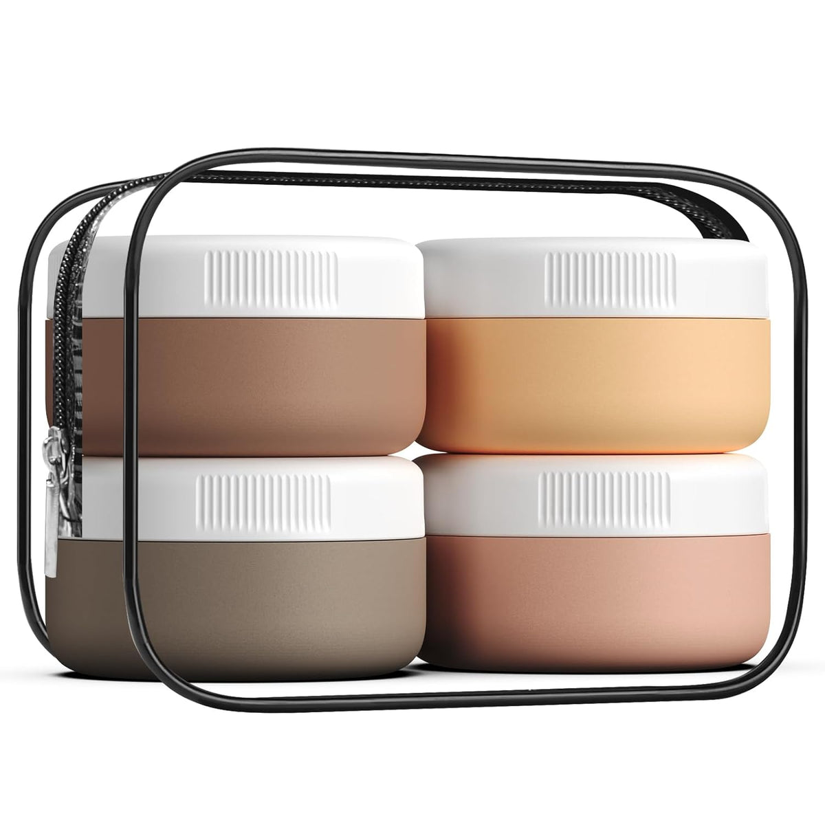 Travel Containers for Toiletries, Silicone Cream Jars BPA-Free, Leak-proof 1.35oz Travel Size