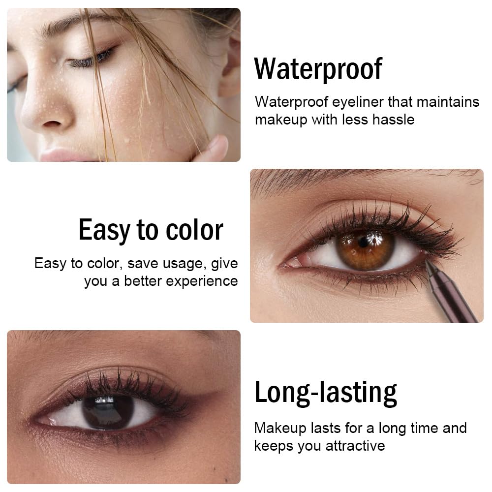 Kaely Gel Eyeliner Pencil for Women, Dark Coffee Eye Liner Waterproof Smudge Proof with Sharpener