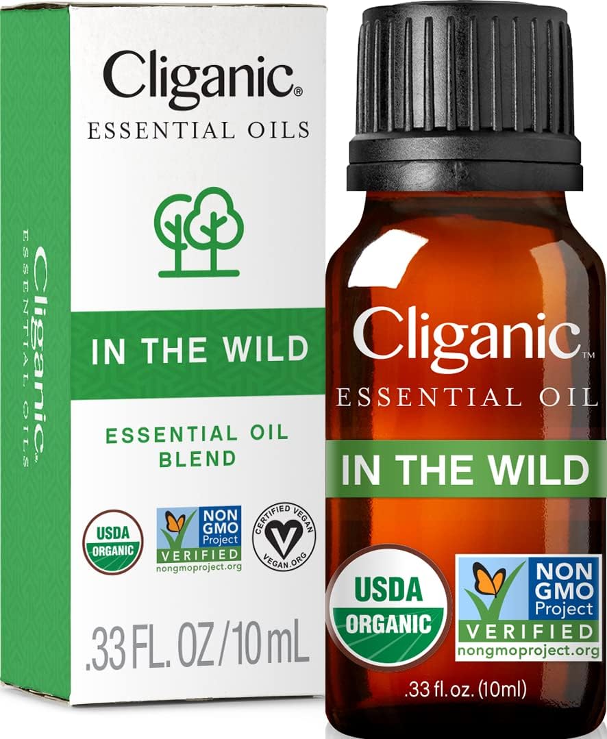 Cliganic in The Wild Essential Oil Blend - Organic, Natural Aromatherapy Oil for Diffuser Steam