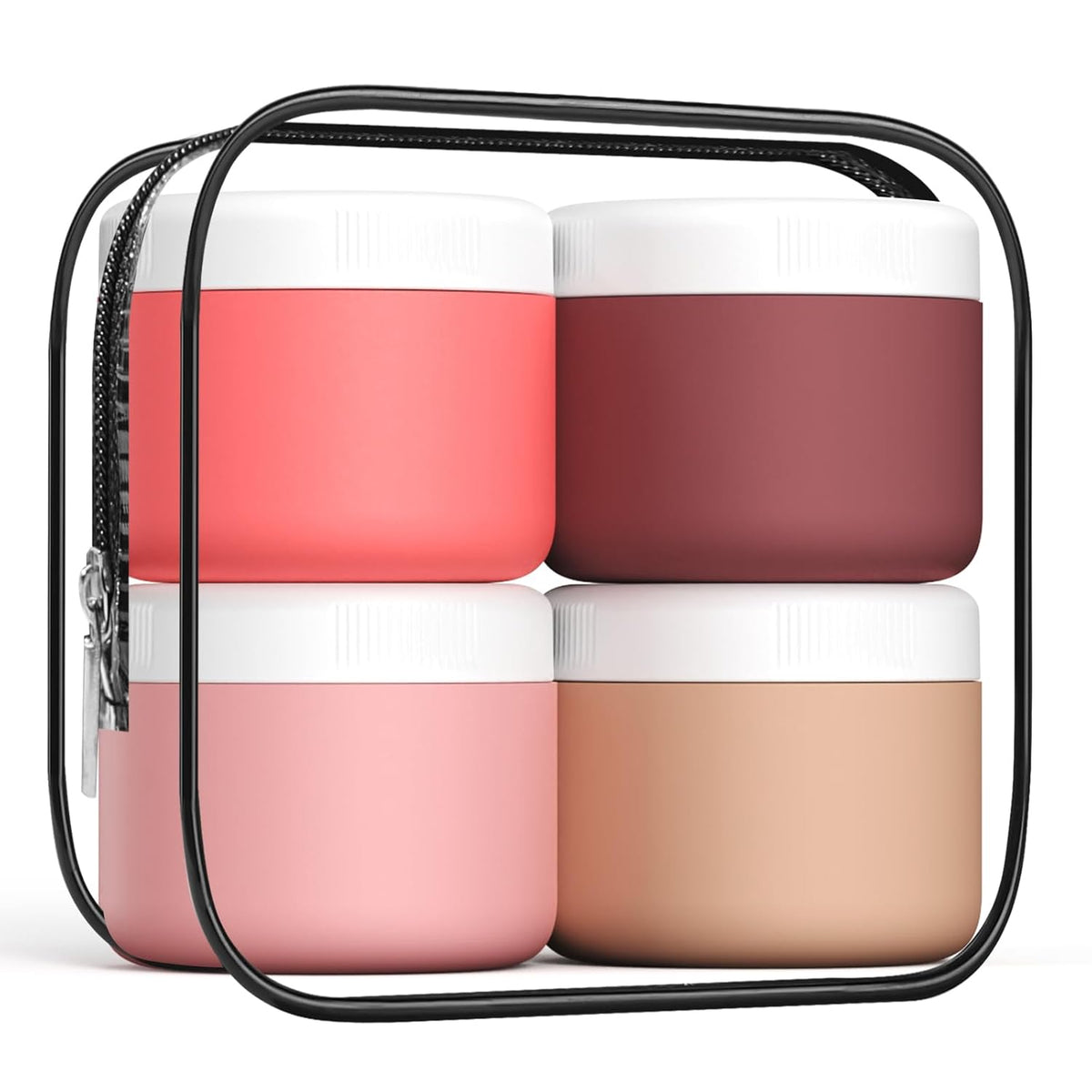 Travel Containers for Toiletries, Silicone Cream Jars BPA-Free, Leak-proof 3oz Travel Size