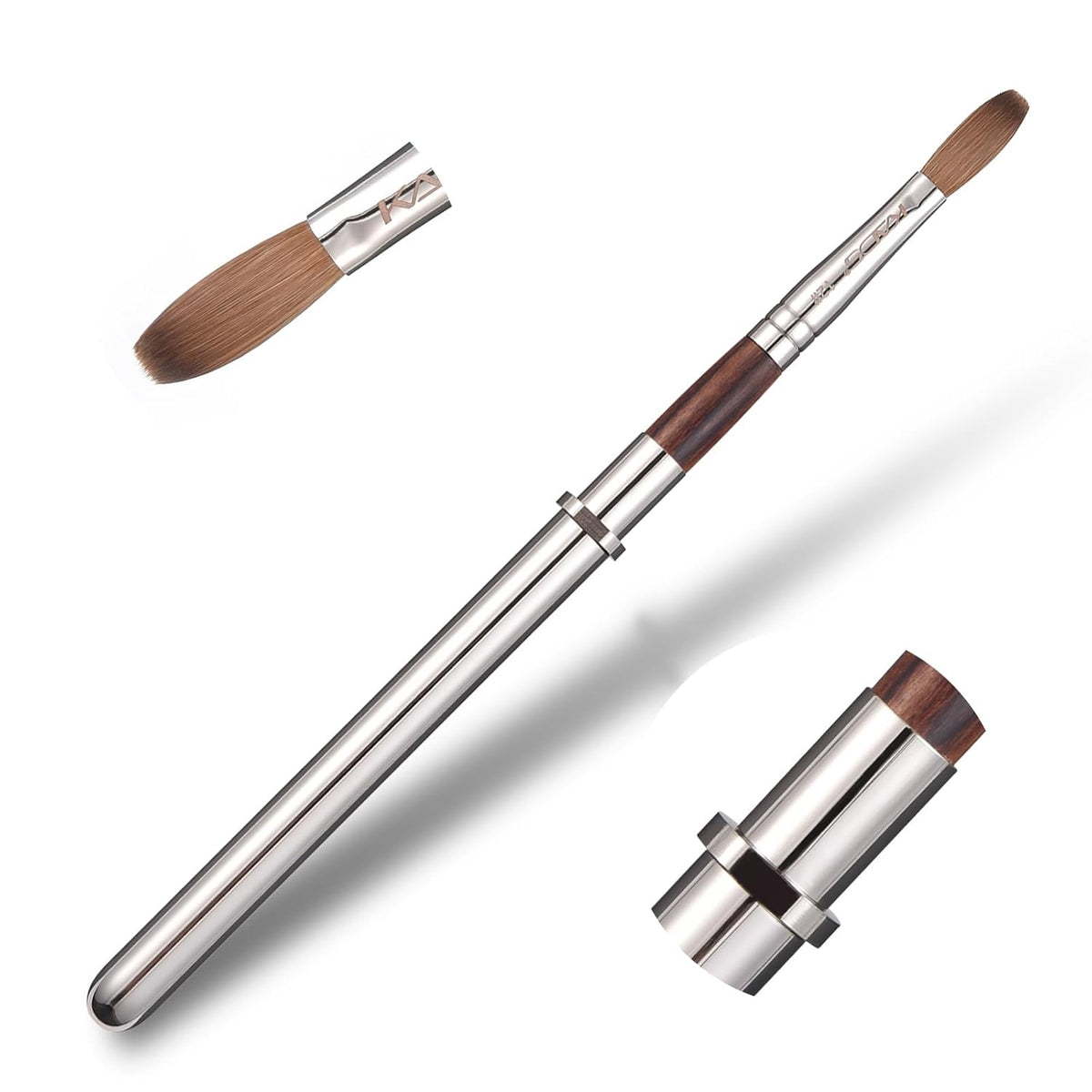 KADS Acrylic Nail Brush with Penholder Nail Brush for Acrylic Application-Oval Shaped Powder Nail
