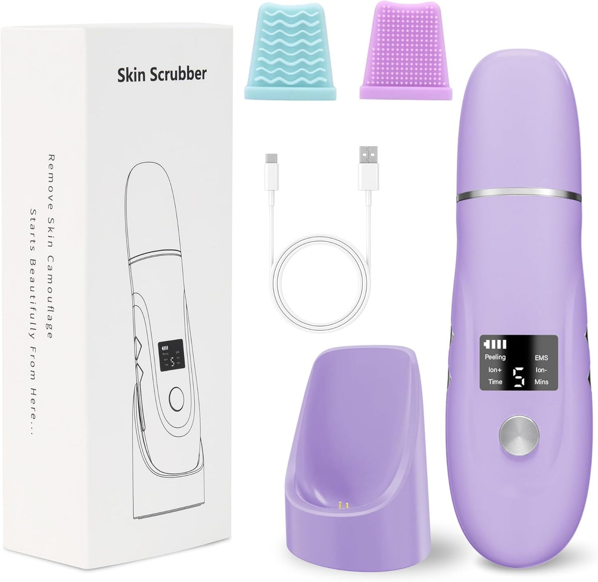 Face Scrubber Skin Spatula - Blackhead Remover Deep Cleansing Tool for Pore Extraction, 4-in-1 Fast