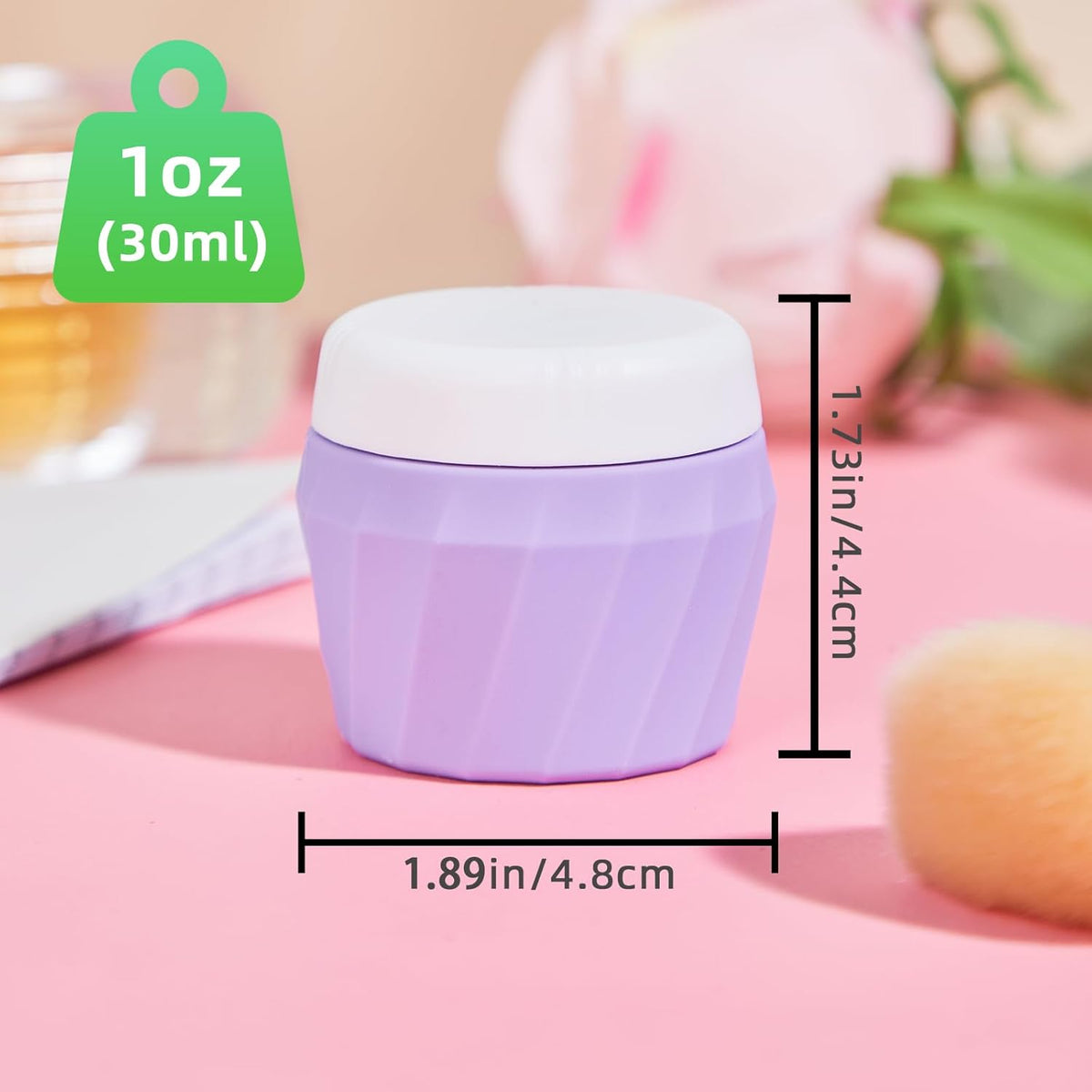 Travel Containers for Toiletries, Premium Silicone Cosmetic Cream Jars, TSA Approved Leak-Proof