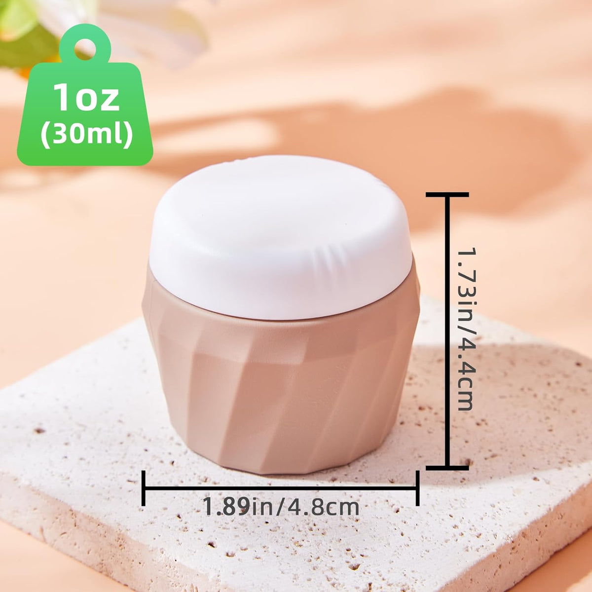 Travel Containers for Toiletries, Premium Silicone Cosmetic Cream Jars, TSA Approved Leak-Proof