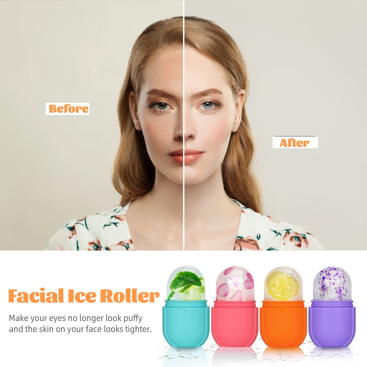 Ice Roller for Face and Eye, Upgrated Ice Face Roller Puffiness Relief Ice Roller Skin Care Tools