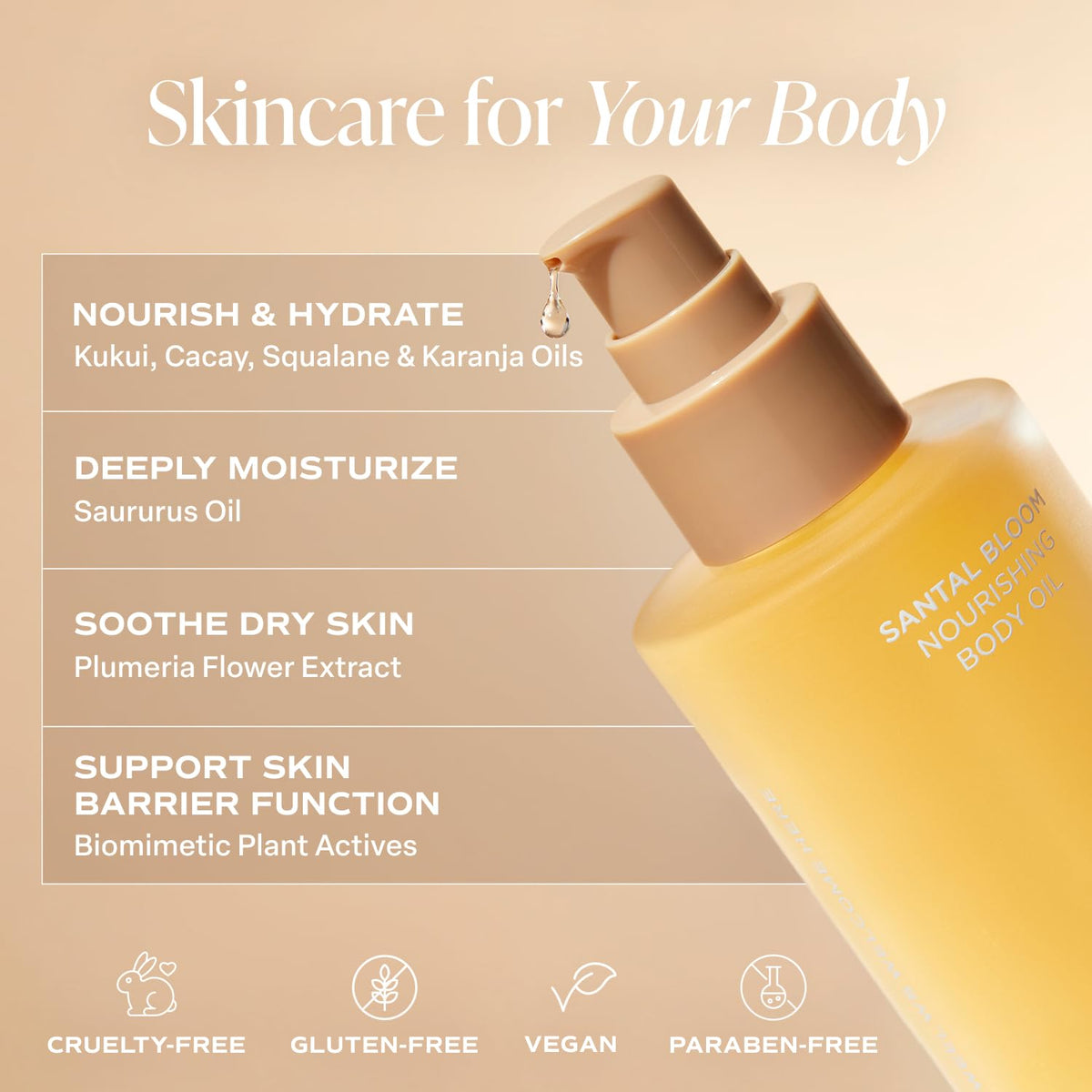 Saltair Body Oil. Luxurious Santal Bloom After Shower and Bath Oil Moisturizer for Women and Men.