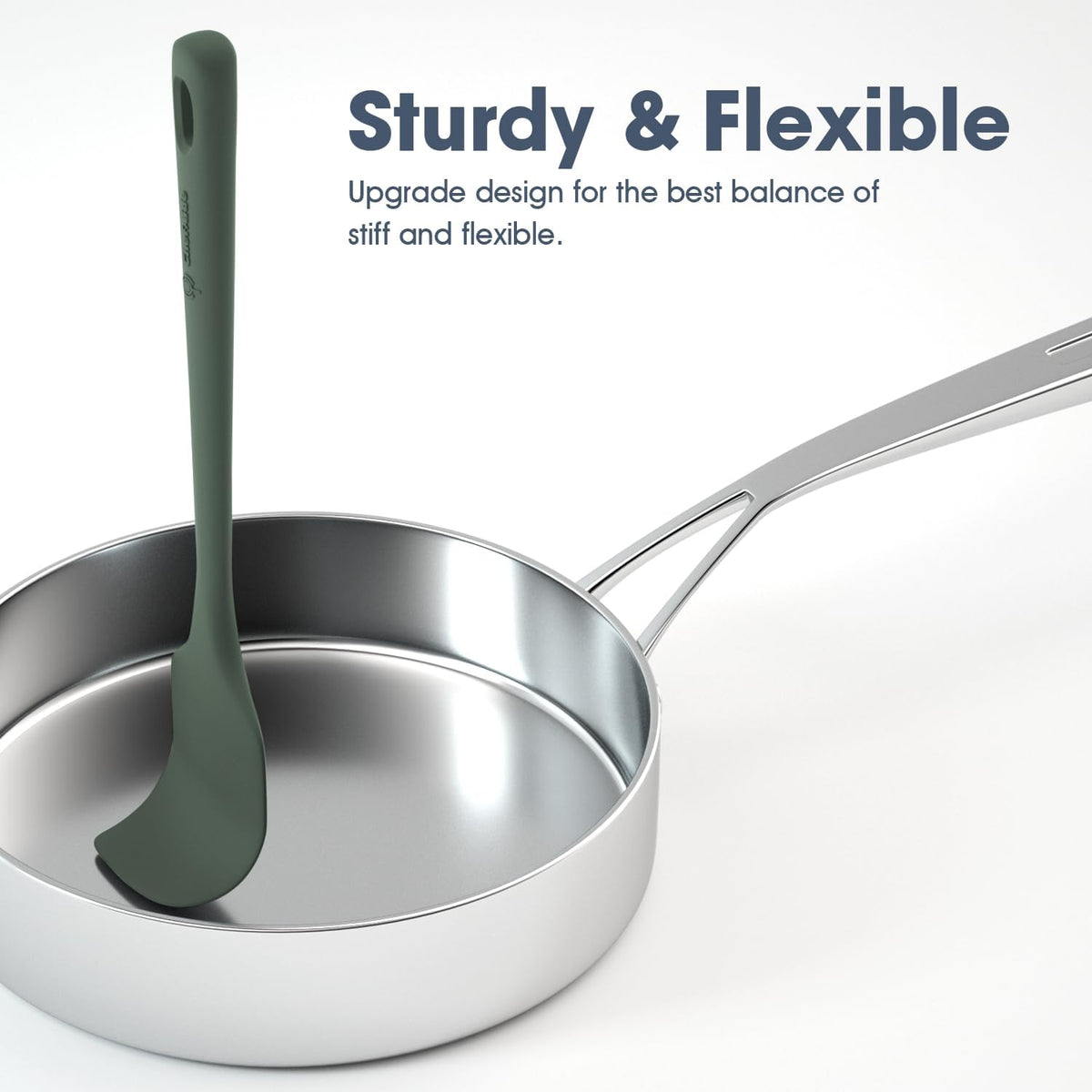 5 Pieces Silicone Spatula Set, Food Grade Rubber Spatula, Upgrade Strong Handle with Ergonomic